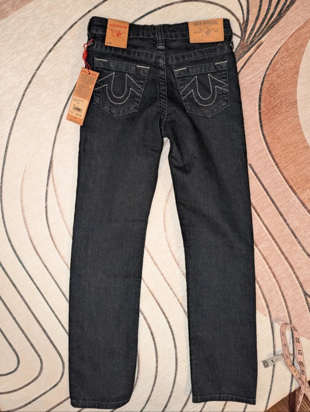 True Religion Black Slim Straight leg jeans, Girl's 8, NWT